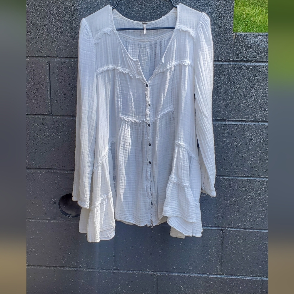 Summer white long sleeve free people top